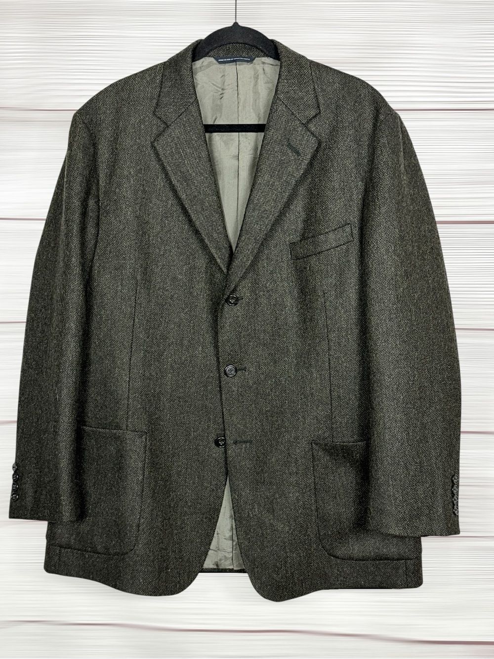 Brooks Brothers Mens 44R Olive Brown Wool Blazer Tweed Sport Coat USA Vintage